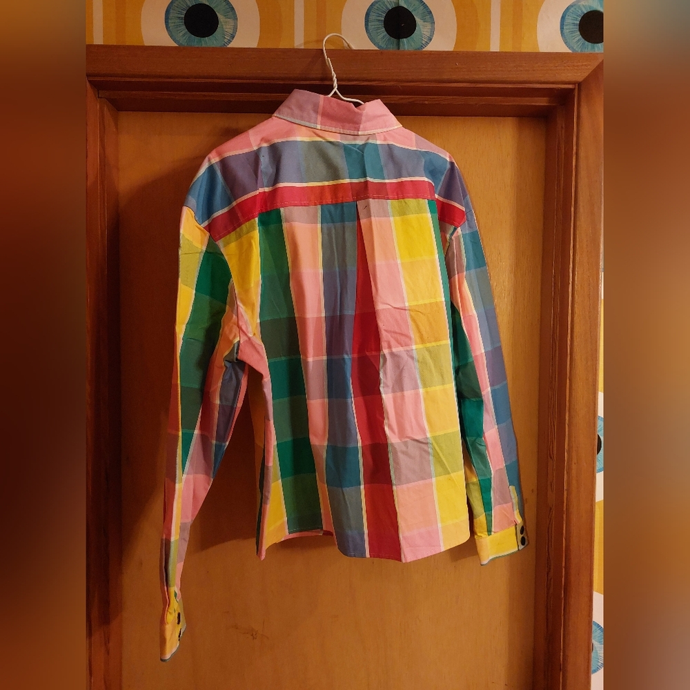 Colorful Plaid Shirt And Skirt Set - Picture 4 of 8